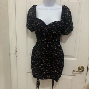 Black dress with roses